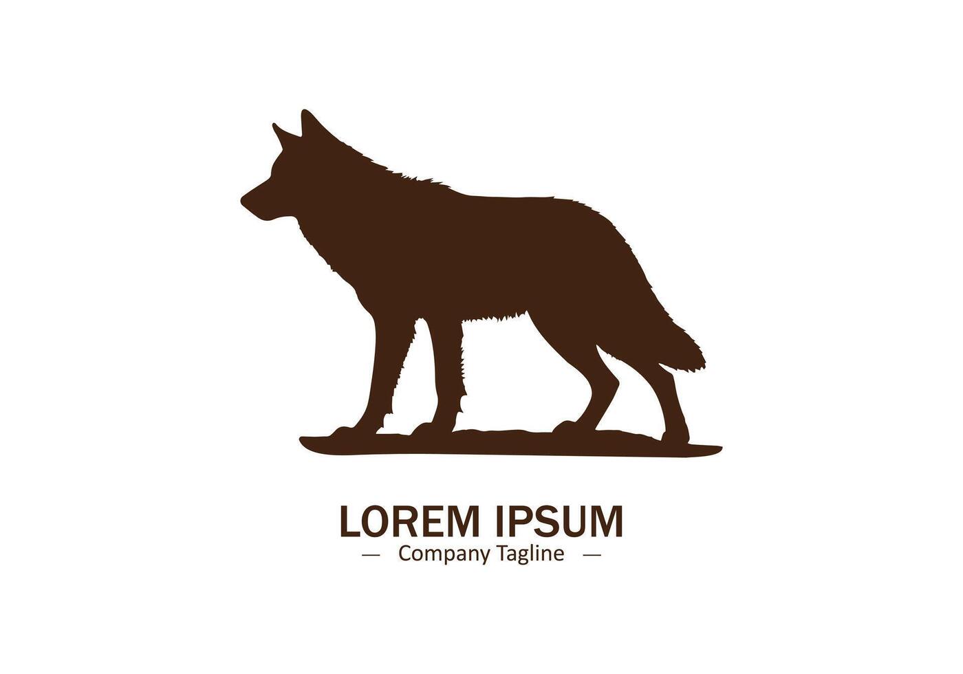 Logo of a wolf icon silhouette design on white background vector