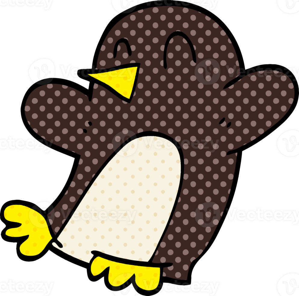 cartoon doodle dancing penguin png