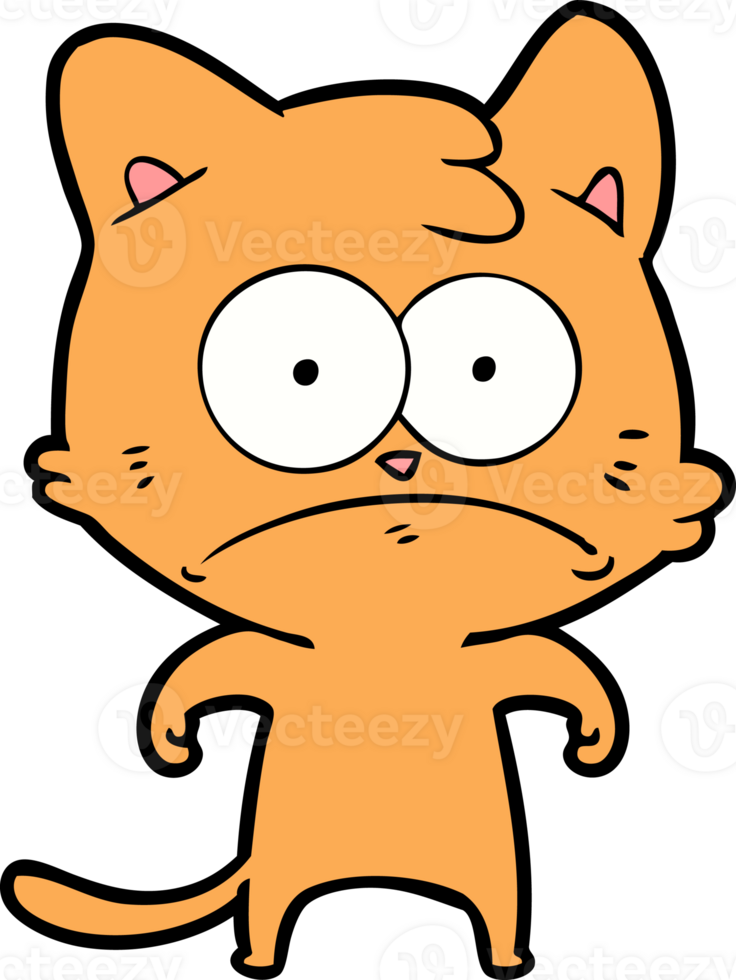 cartoon nervous cat png