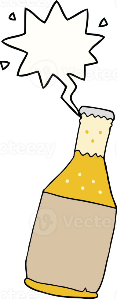cartoon beer bottle with speech bubble png