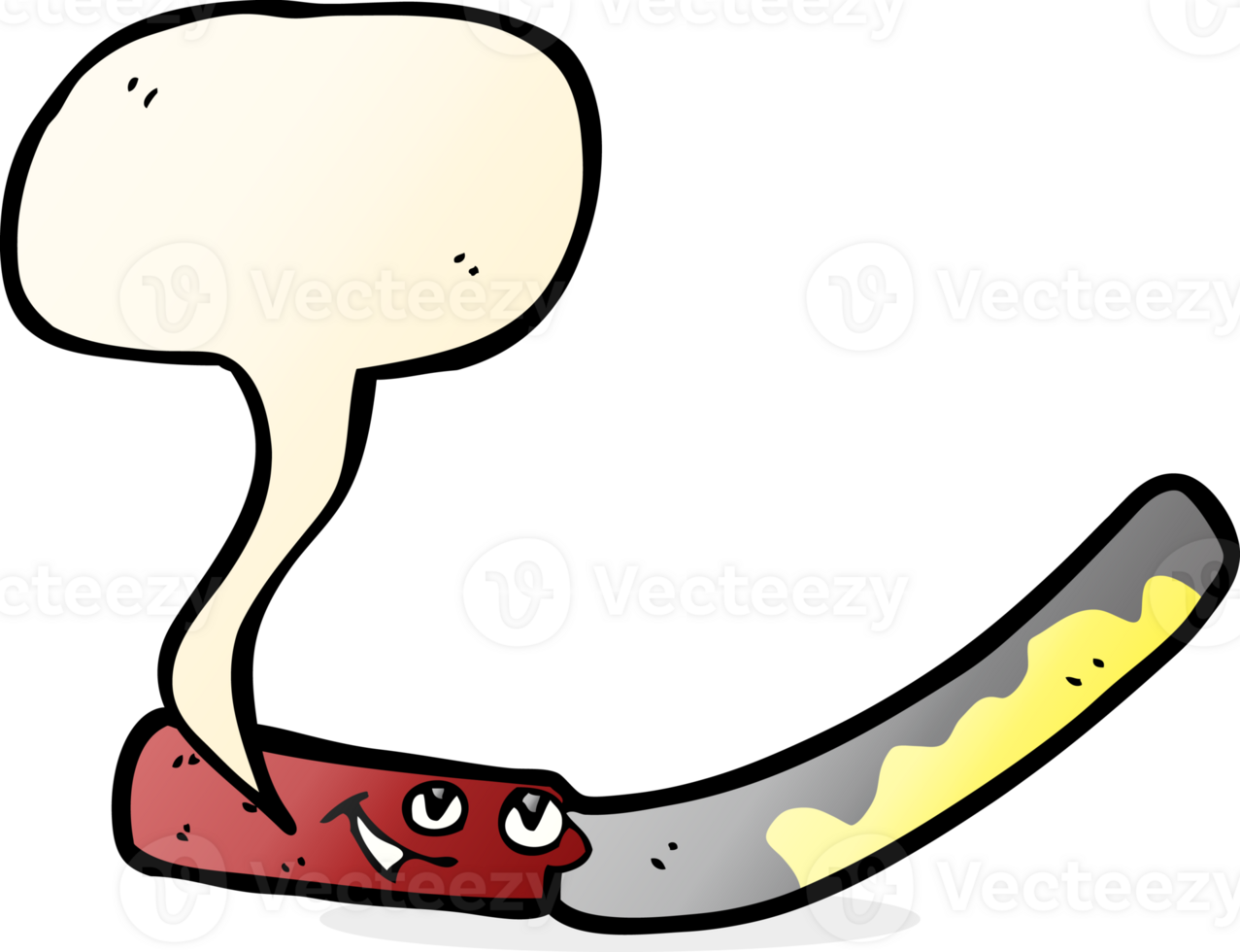 cartoon butter knife with speech bubble png