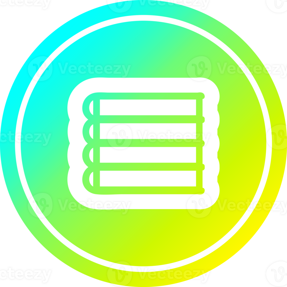 stack of books circular icon with cool gradient finish png