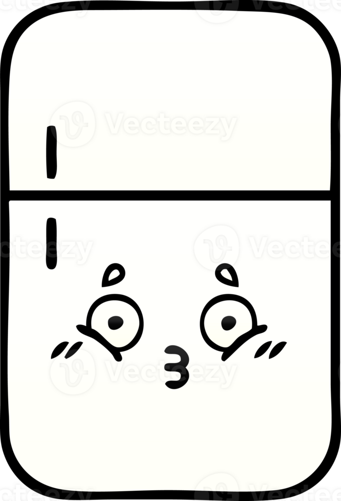 gradient shaded cartoon of a fridge  zer png