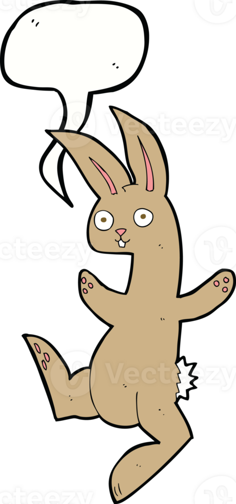 funny cartoon rabbit with speech bubble png