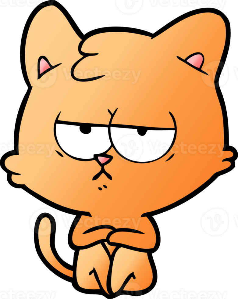 bored cartoon cat png