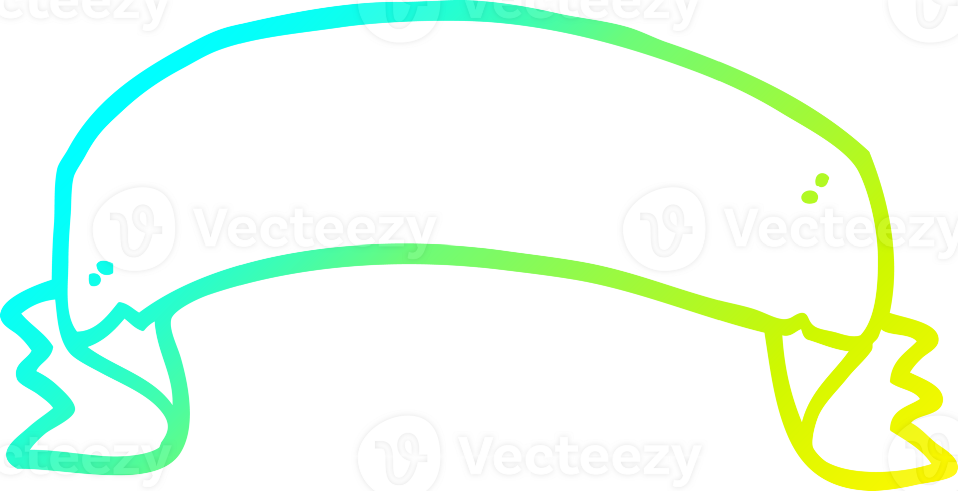 cold gradient line drawing of a cartoon scroll banner png