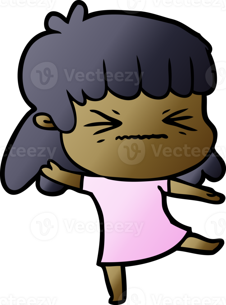 cartoon angry girl png