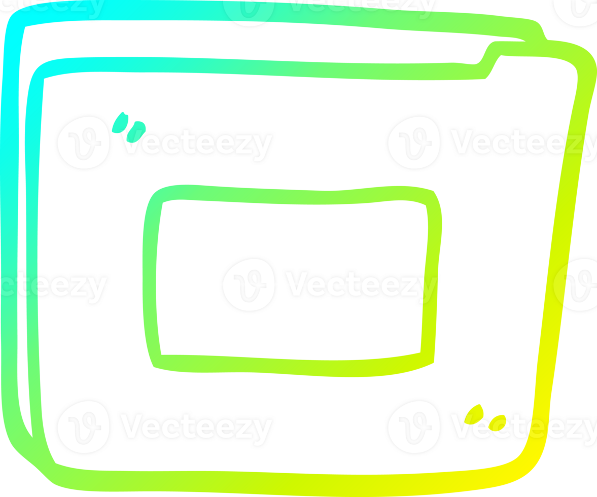 cold gradient line drawing of a cartoon business documents png