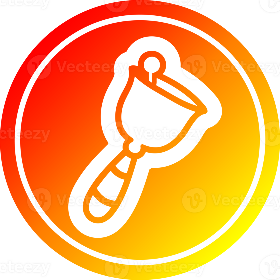 hand bell circular icon with warm gradient finish png