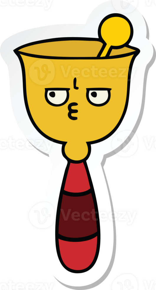 sticker of a cute cartoon school bell png