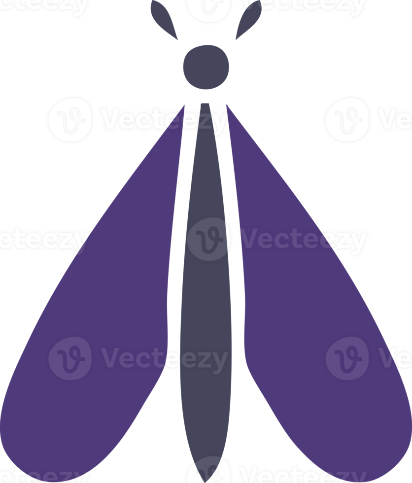 flat color retro cartoon of a moth bug png