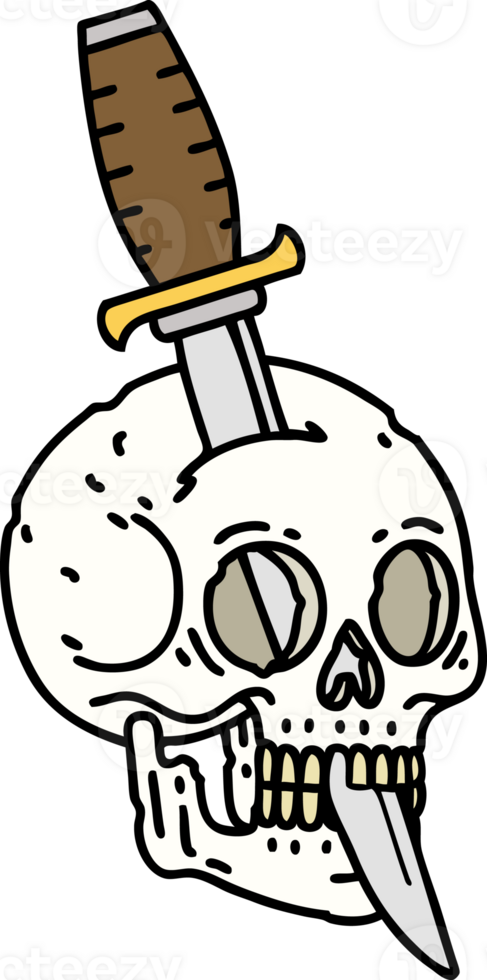 tattoo in traditional style of a skull png
