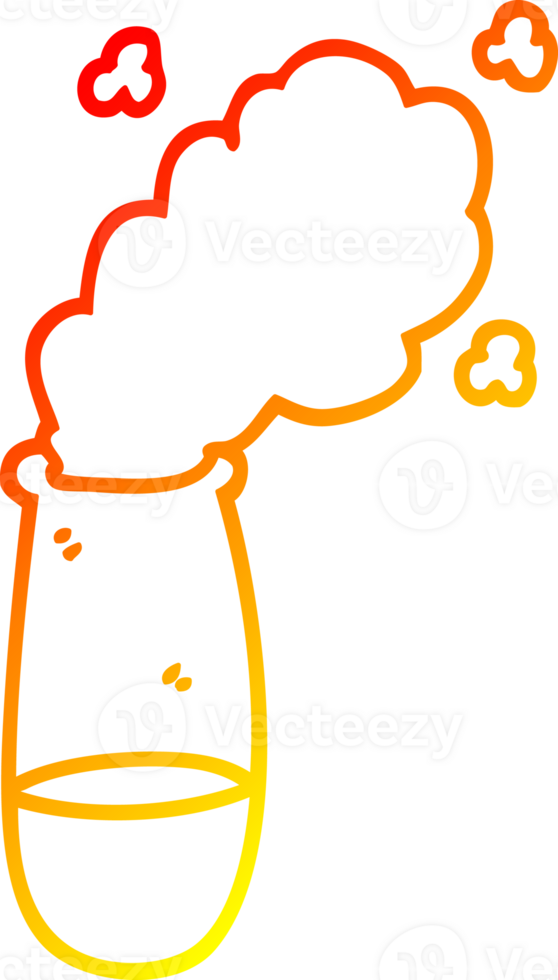 warm gradient line drawing of a cartoon test tube png