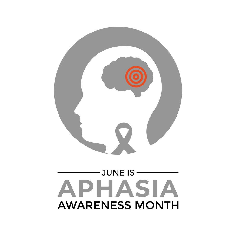 illustration of Aphasia Awareness Month in June. Banner poster, flyer and background design. flat design. vector