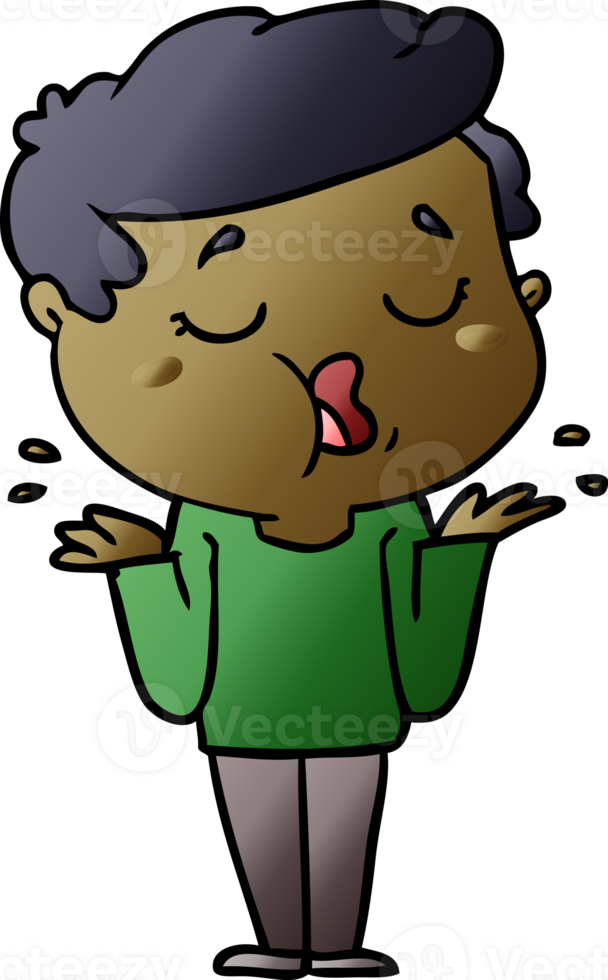 cartoon man talking and shrugging shoulders png