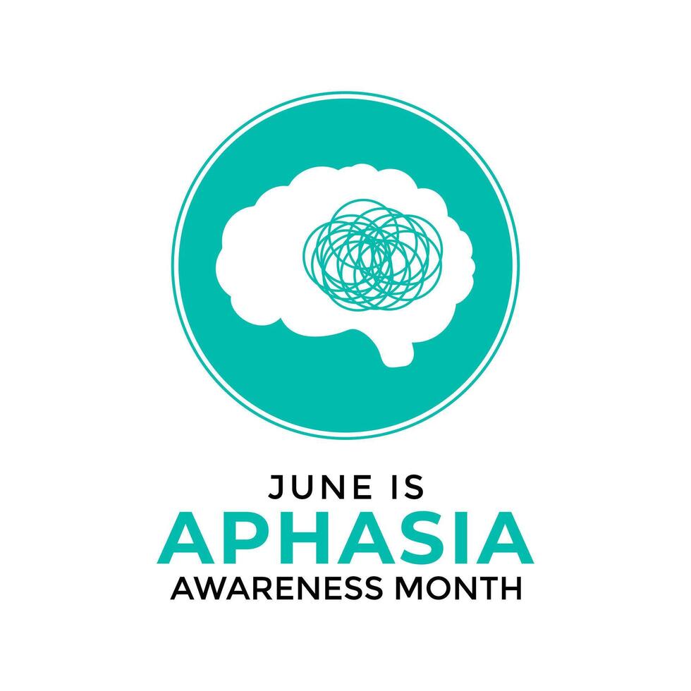illustration of Aphasia Awareness Month in June. Banner poster, flyer and background design. flat design. vector