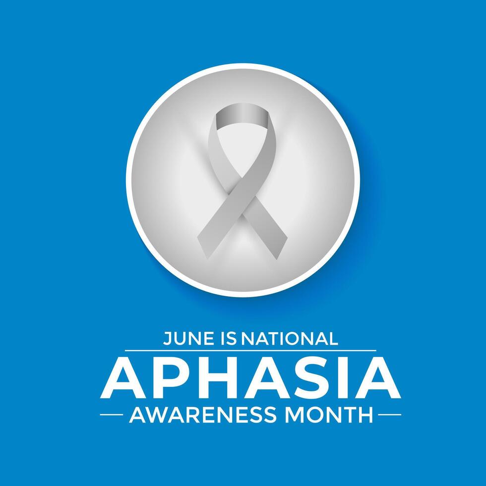 illustration of Aphasia Awareness Month in June. Banner poster, flyer and background design. flat design. vector