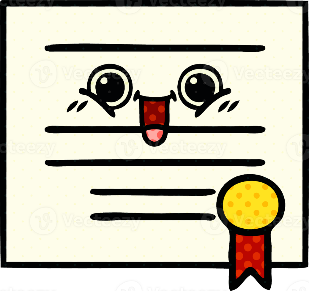 comic book style cartoon of a graduation diploma png