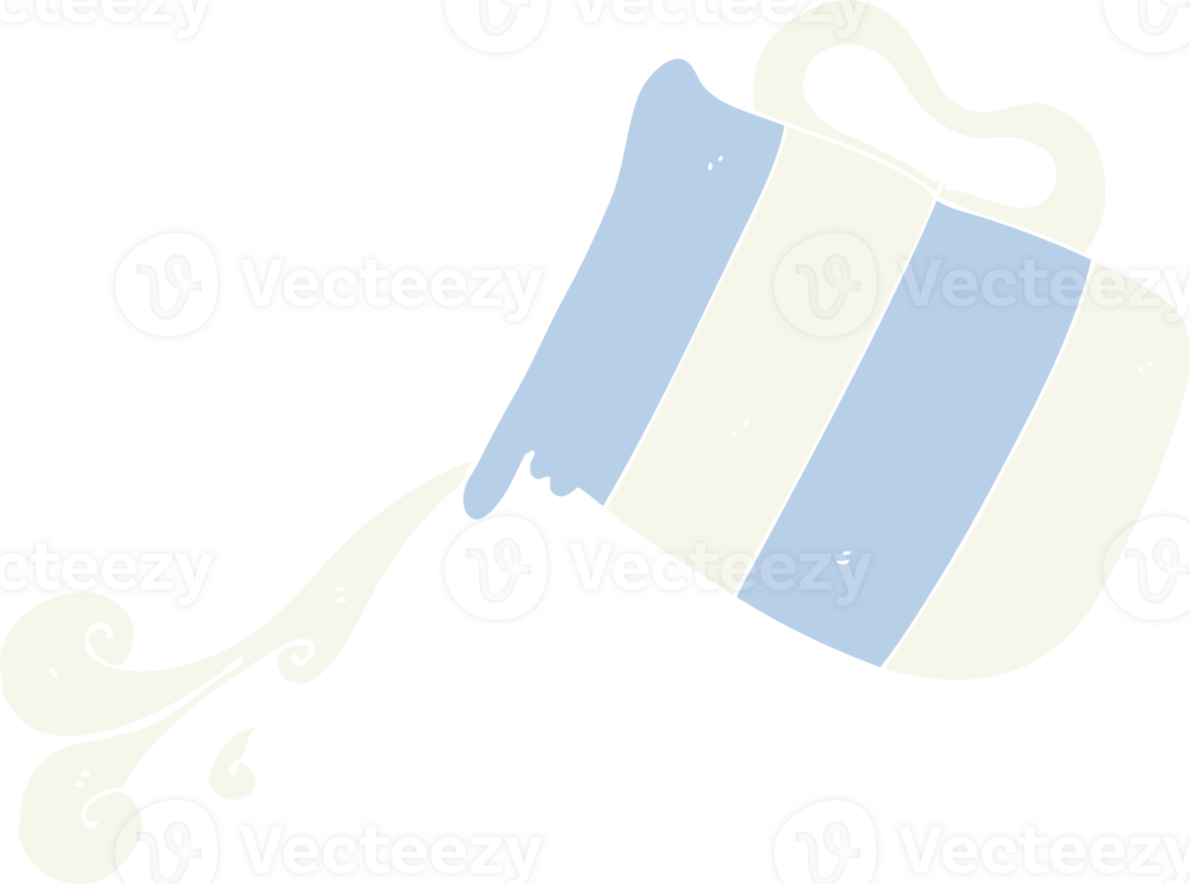 flat color illustration of pouring milk jug png