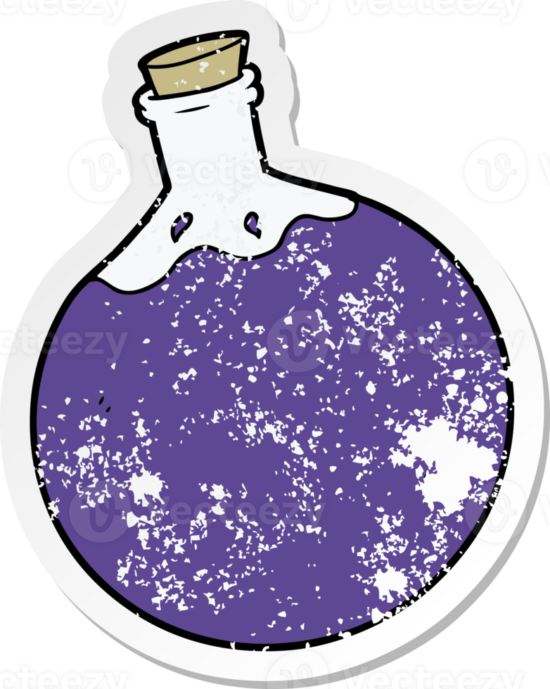 distressed sticker of a halloween potion cartoon png