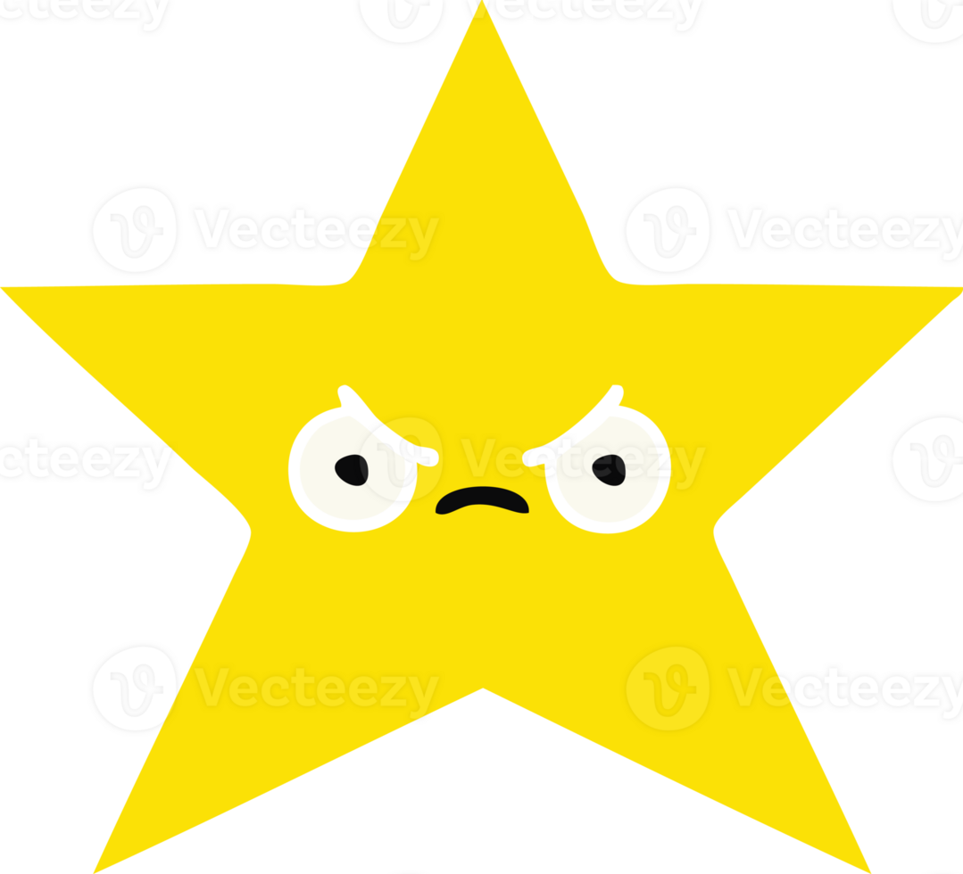 flat color retro cartoon of a gold star png