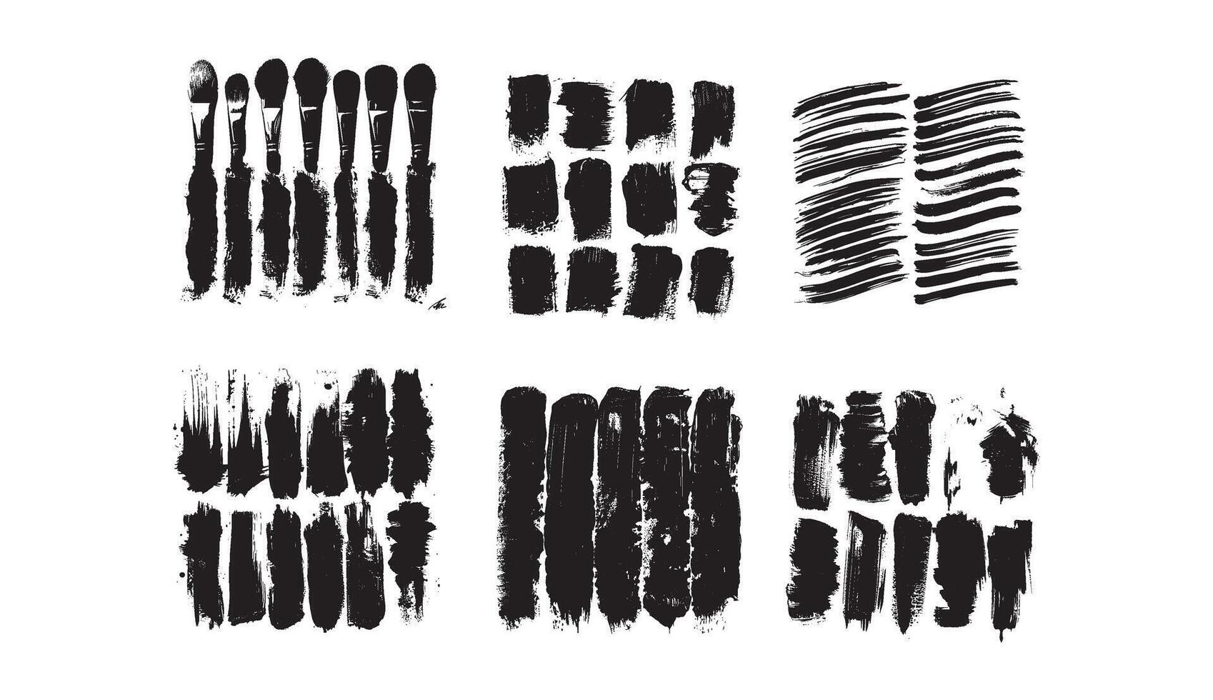 Paint stroke Ink brush stroke collection vector