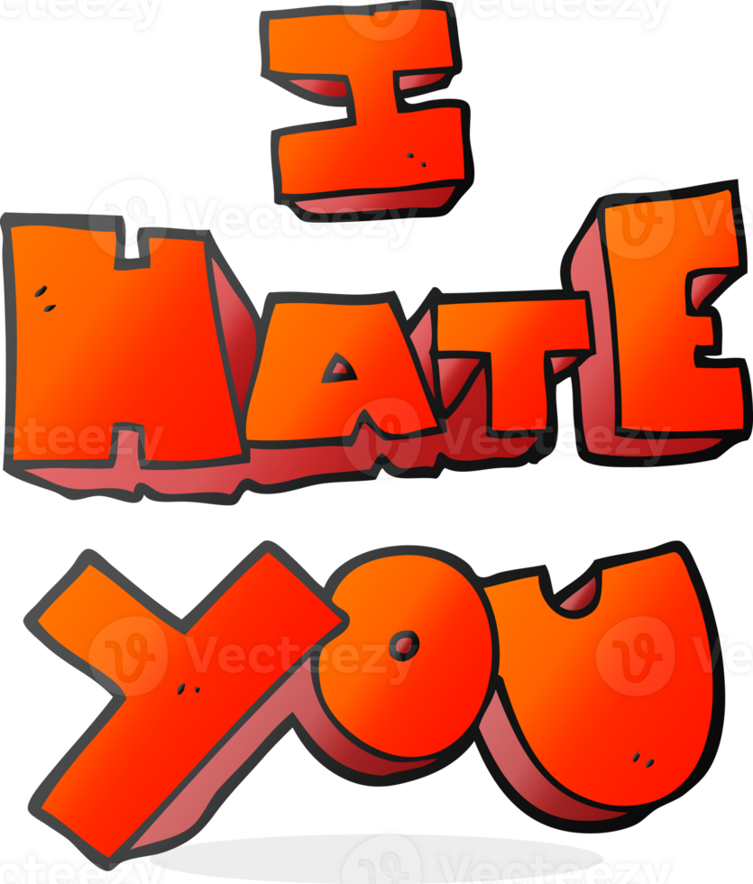 I hate you  hand drawn cartoon symbol png