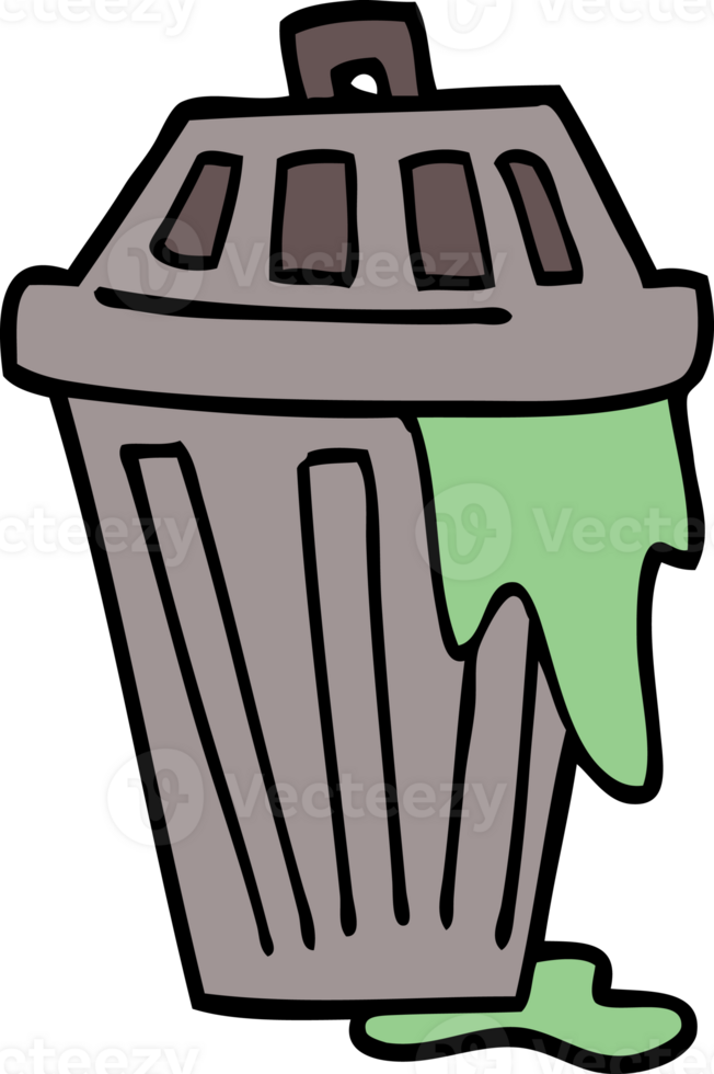cartoon doodle waste bin png