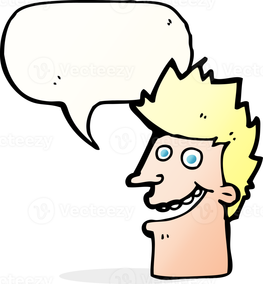 cartoon happy man face with speech bubble png