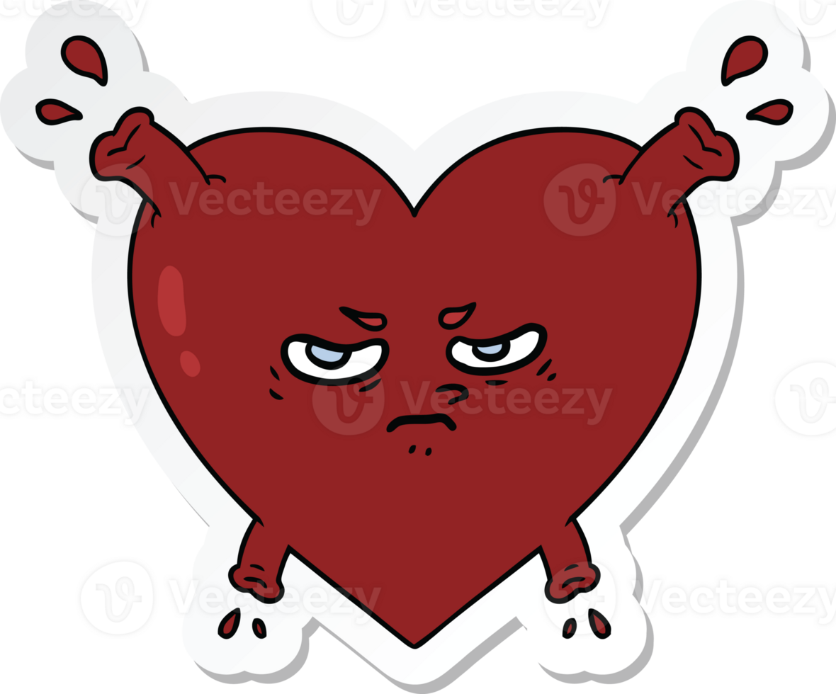 sticker of a cartoon heart png