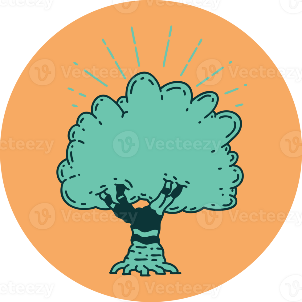 icon of a tattoo style tree png
