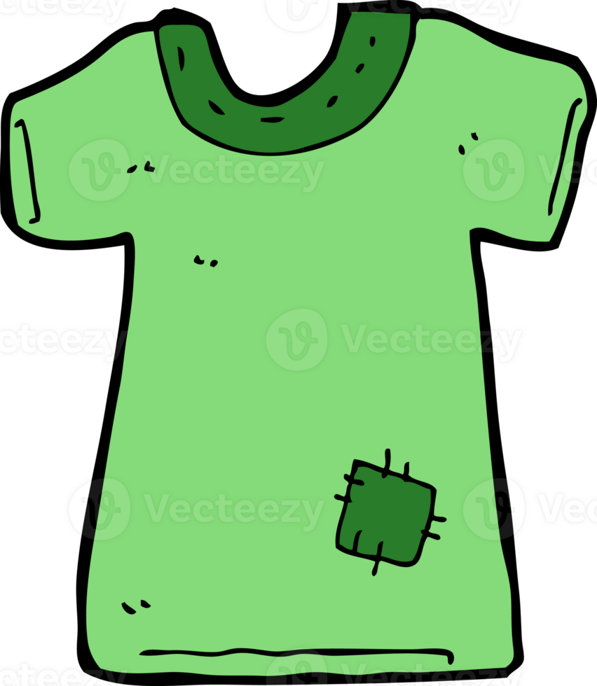 cartoon patched old tee shirt png
