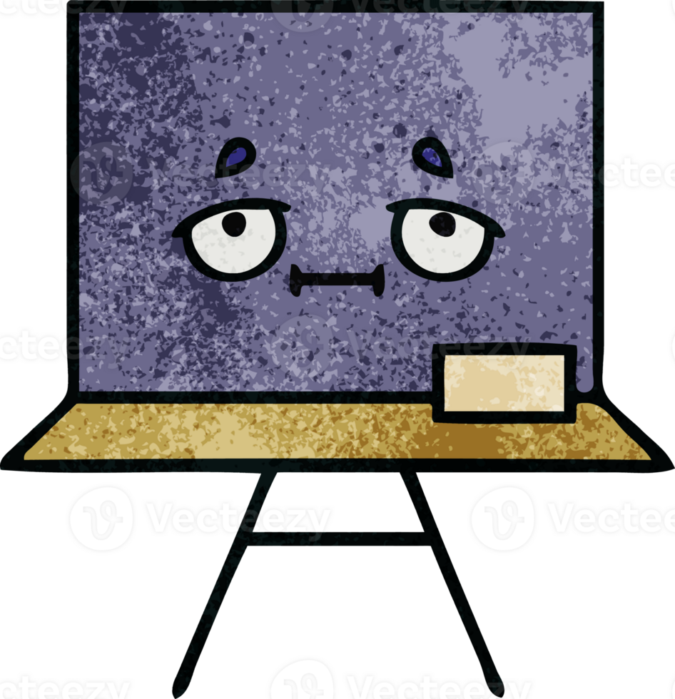 retro grunge texture cartoon of a chalkboard png