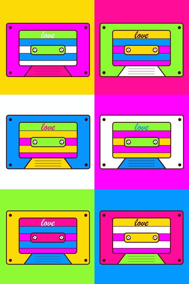 Vintage background, 90s, 2000s, y2k, 00s, retro style, illustration, smile, rollers vector