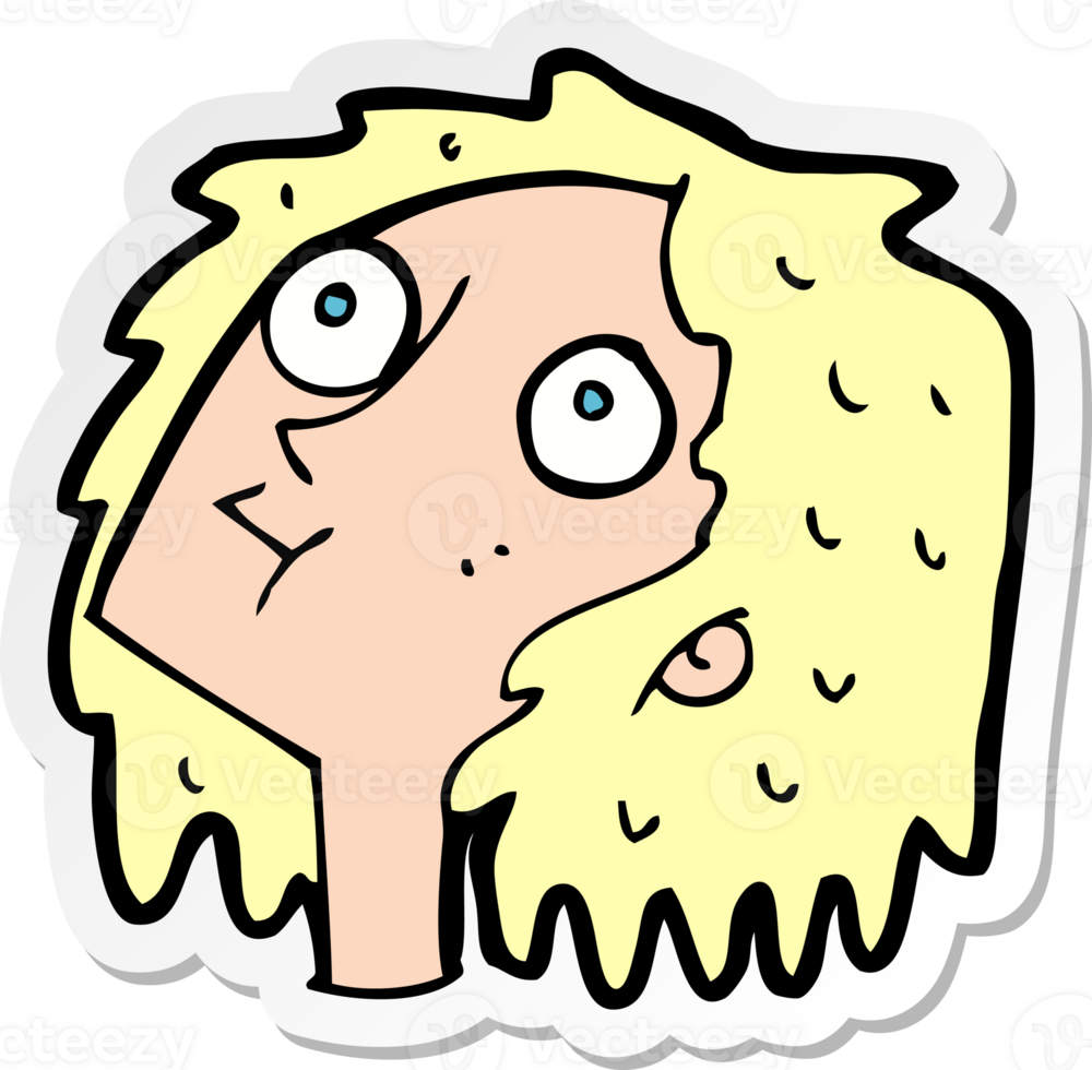 sticker of a cartoon staring woman png