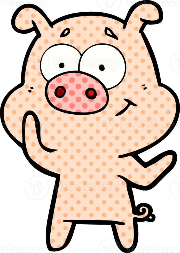 happy cartoon pig png