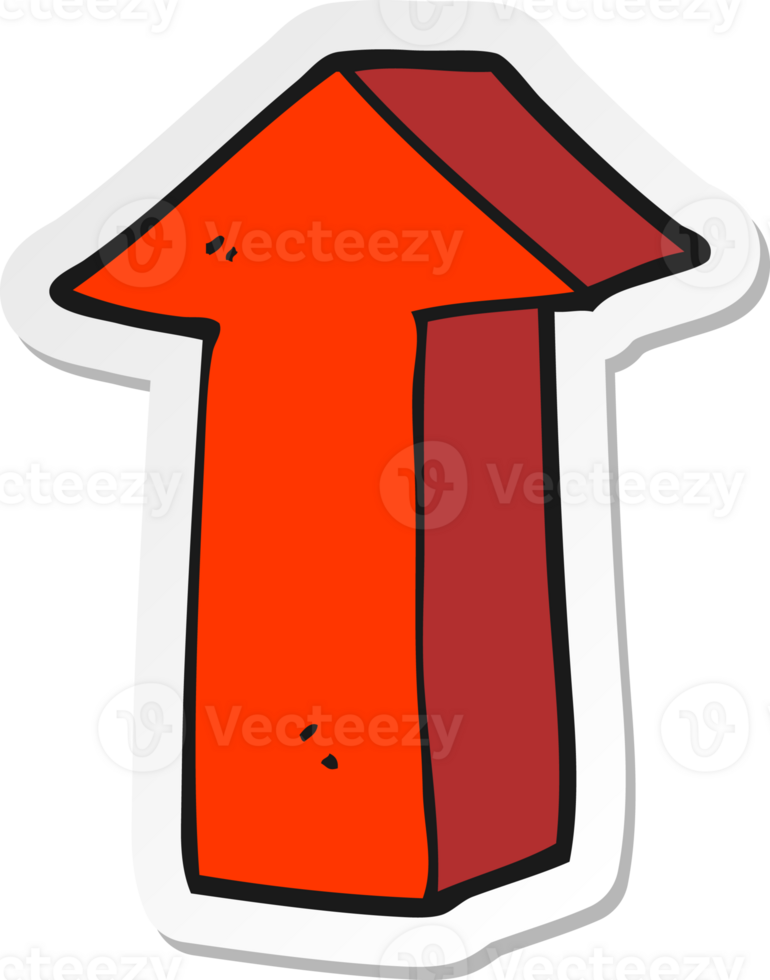 sticker of a cartoon arrow png