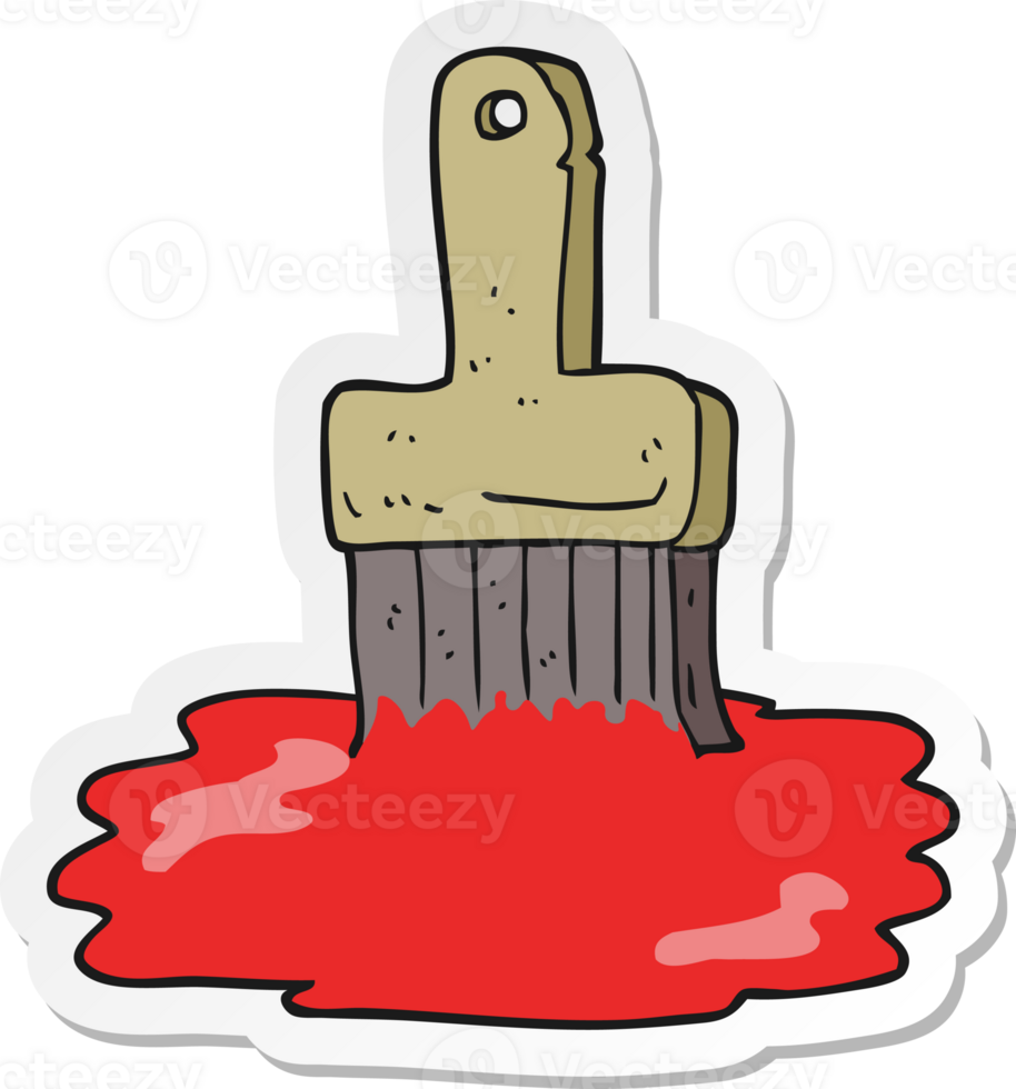sticker of a cartoon paint brush png