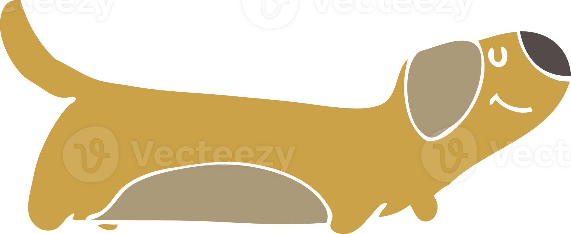 flat color style cartoon dog png