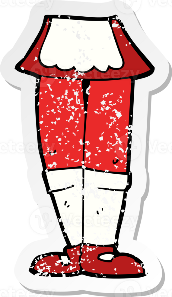 retro distressed sticker of a cartoon female legs png