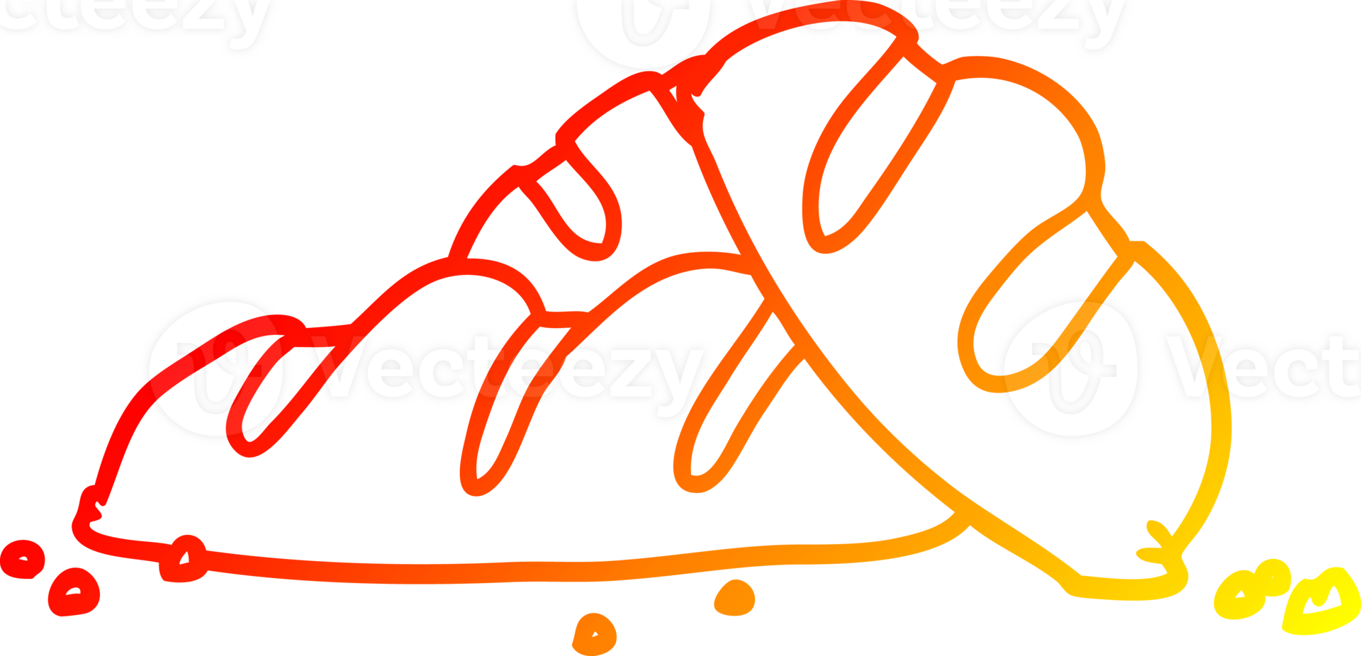 warm gradient line drawing of a loaves of freshly baked bread png