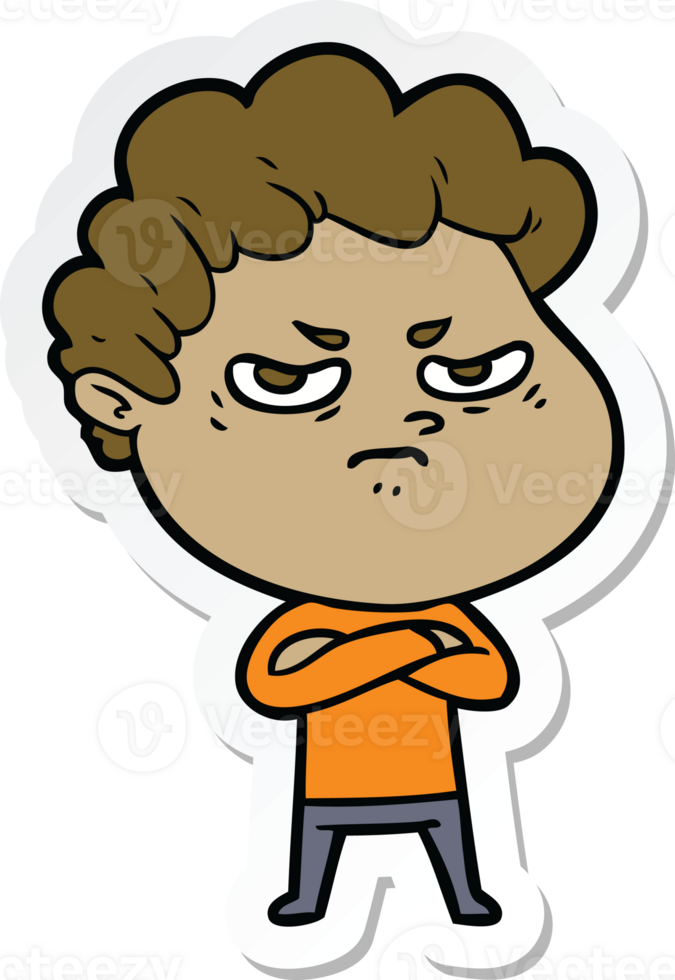 sticker of a cartoon angry man png