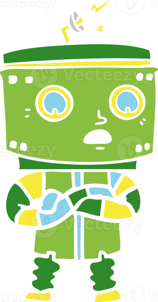 flat color style cartoon robot png
