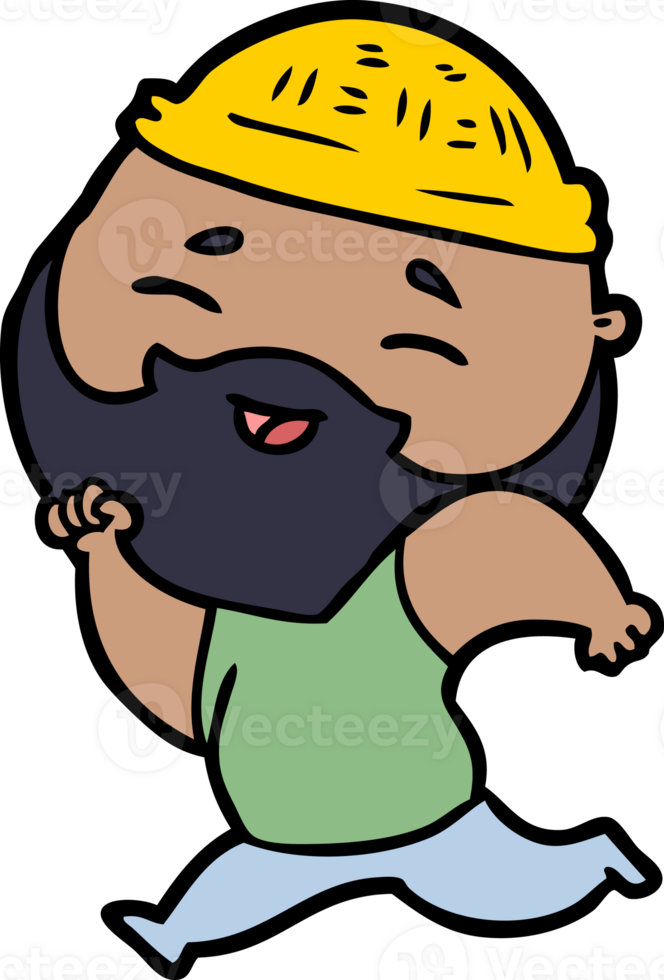 cartoon happy bearded man png
