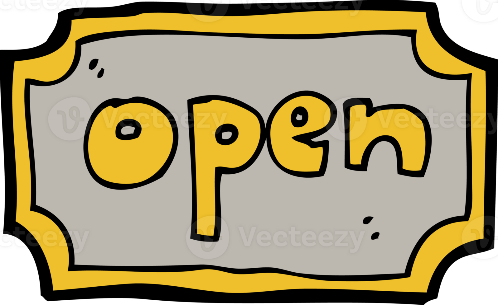 cartoon open sign png