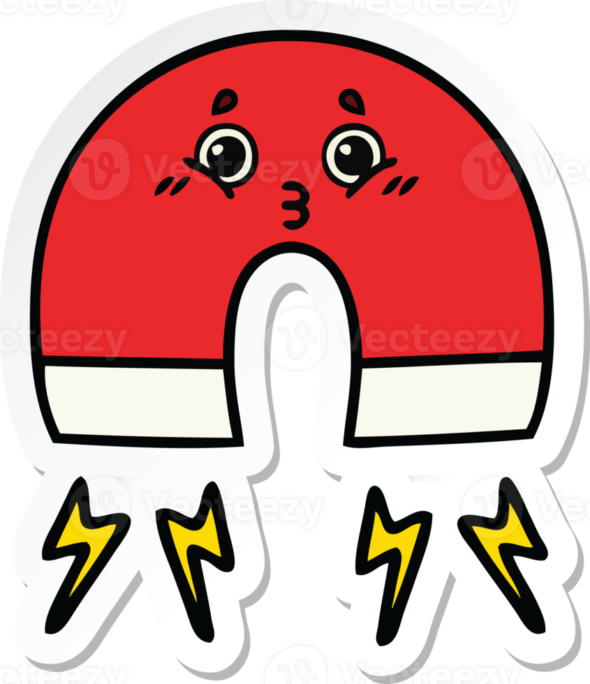 sticker of a cute cartoon magnet png