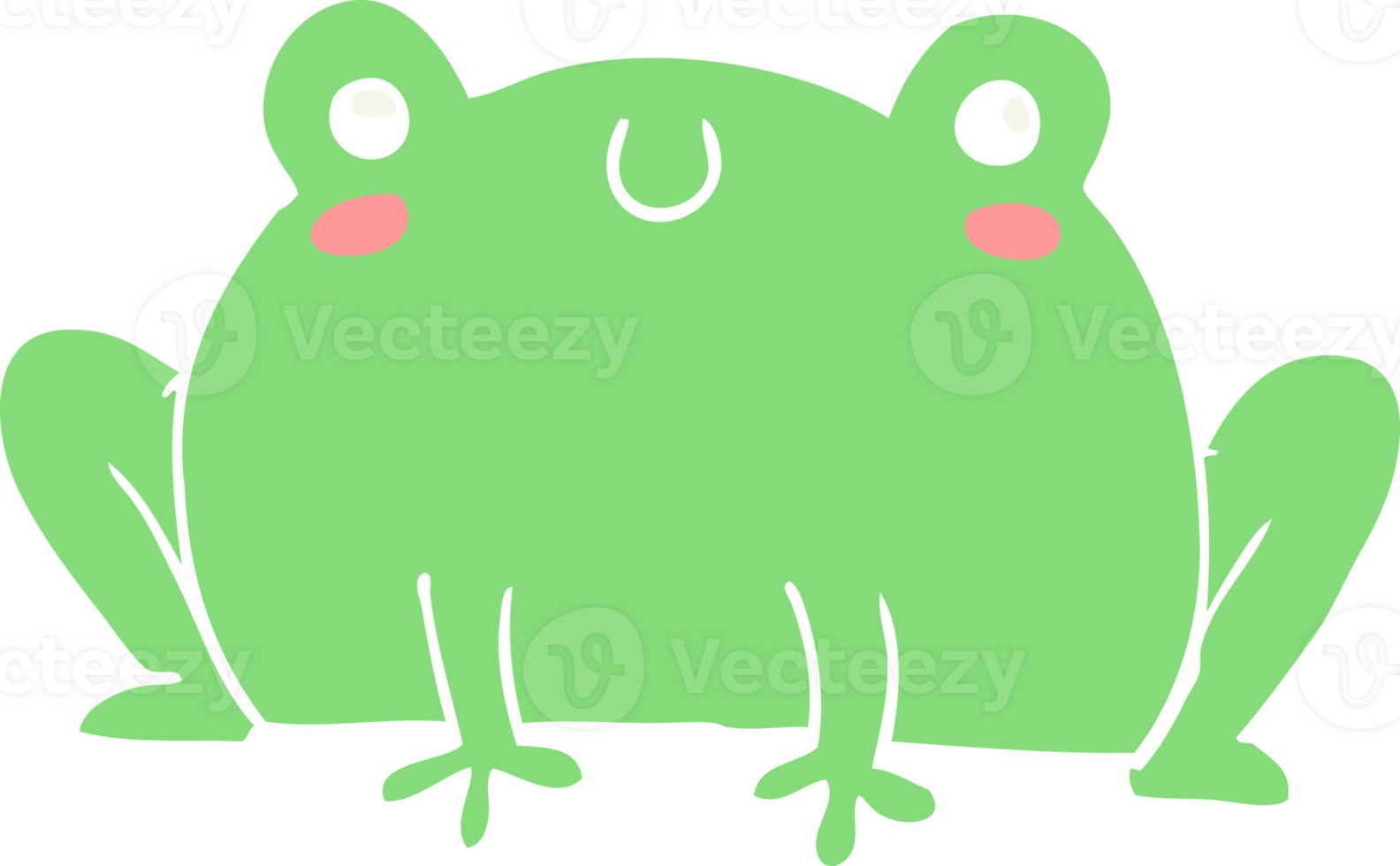 flat color style cartoon frog png