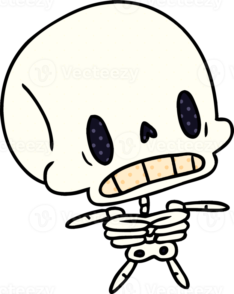 cartoon illustration kawaii cute dead skeleton png