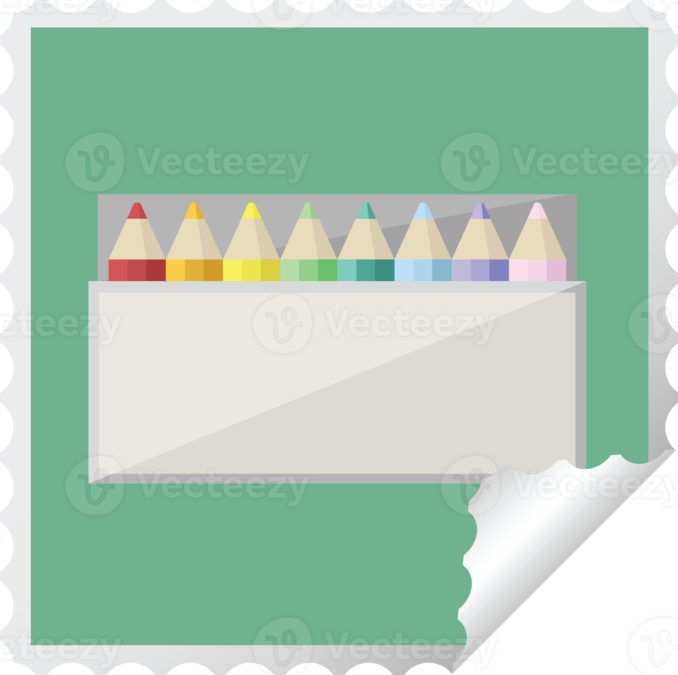 pack of coloring pencils graphic square sticker stamp png