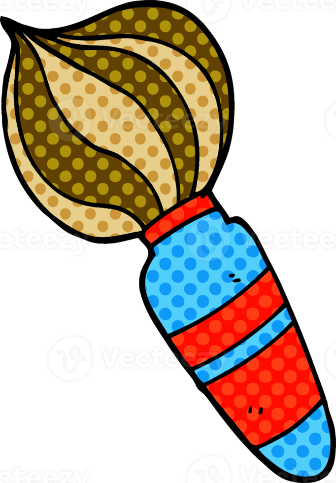 cartoon doodle of a large paint brush png